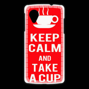 Coque LG Nexus 5 Keep Calm Take a cup Rouge