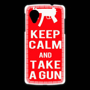 Coque LG Nexus 5 Keep Calm Take a gun Rouge