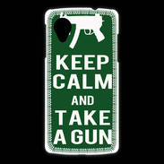 Coque LG Nexus 5 Keep Calm Take a gun Vert