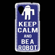 Coque LG Nexus 5 Keep Calm Be a Robot Bleu