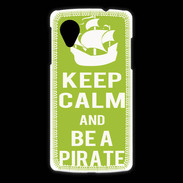 Coque LG Nexus 5 Keep Calm Be a Pirate Vert pomme