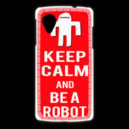 Coque LG Nexus 5 Keep Calm Be a Robot Rouge