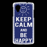 Coque LG Nexus 5 Keep Calm Be Happy Bleu