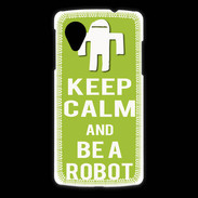 Coque LG Nexus 5 Keep Calm Be a Robot Vert pomme