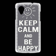 Coque LG Nexus 5 Keep Calm Be Happy Gris