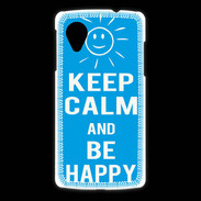 Coque LG Nexus 5 Keep Calm Be Happy Cyan