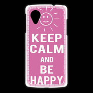 Coque LG Nexus 5 Keep Calm Be Happy Rose