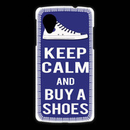 Coque LG Nexus 5 Keep Calm Buy Shoes Bleu