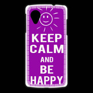 Coque LG Nexus 5 Keep Calm Be Happy Violet