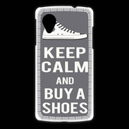 Coque LG Nexus 5 Keep Calm Buy Shoes Gris