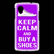 Coque LG Nexus 5 Keep Calm Buy Shoes Violet