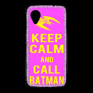Coque LG Nexus 5 Keep Calm Call Batman Rose