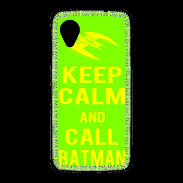 Coque LG Nexus 5 Keep Calm Call Batman Vert pomme