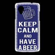 Coque LG Nexus 5 Keep Calm Have a beer Bleu