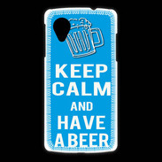 Coque LG Nexus 5 Keep Calm Have a beer Cyan