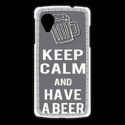 Coque LG Nexus 5 Keep Calm Have a beer Gris