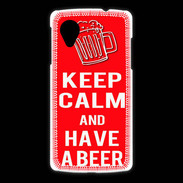 Coque LG Nexus 5 Keep Calm Have a beer Rouge