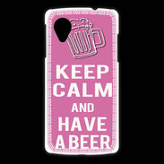 Coque LG Nexus 5 Keep Calm Have a beer Rose