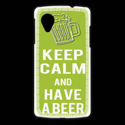 Coque LG Nexus 5 Keep Calm Have a beer Vert pomme