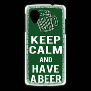 Coque LG Nexus 5 Keep Calm Have a beer Vert