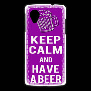 Coque LG Nexus 5 Keep Calm Have a beer Violet