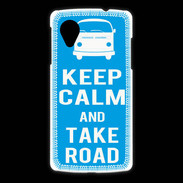 Coque LG Nexus 5 Keep Calm Take Road Cyan