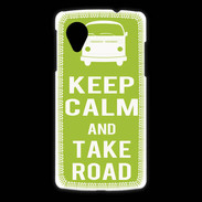 Coque LG Nexus 5 Keep Calm Take road Vert pomme