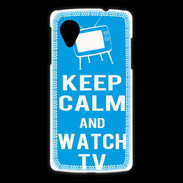 Coque LG Nexus 5 Keep Calm Watch TV Cyan
