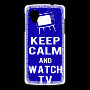 Coque LG Nexus 5 Keep Calm Watch TV Bleu