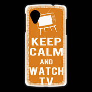 Coque LG Nexus 5 Keep Calm Watch TV Orange