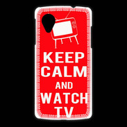 Coque LG Nexus 5 Keep Calm Watch TV Rouge