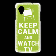 Coque LG Nexus 5 Keep Calm Watch TV Vert pomme