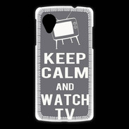 Coque LG Nexus 5 Keep Calm Watch TV Gris