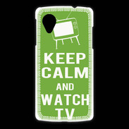 Coque LG Nexus 5 Keep Calm Watch TV Vert