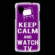 Coque LG Nexus 5 Keep Calm Watch TV Violet