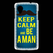 Coque LG Nexus 5 Keep Calm Be a Man Bleu