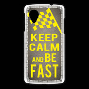Coque LG Nexus 5 Keep Calm and Be Fast Gris