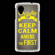 Coque LG Nexus 5 Keep Calm and Be the First Gris