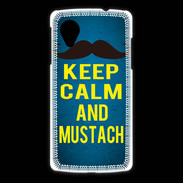 Coque LG Nexus 5 Keep Calm and Mustach Bleu