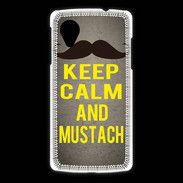 Coque LG Nexus 5 Keep Calm and Mustach Gris