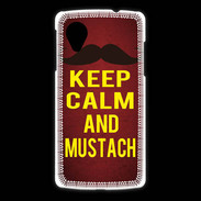 Coque LG Nexus 5 Keep Calm and Mustach Rouge