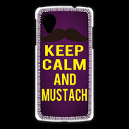 Coque LG Nexus 5 Keep Calm and Mustach Violet