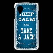 Coque LG Nexus 5 Keep Calm and Take Jack Bleu