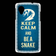 Coque LG Nexus 5 Keep Calm and Be a Snake bleu