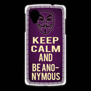 Coque LG Nexus 5 Keep Calm and Be Anonymous Violet