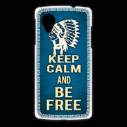Coque LG Nexus 5 Keep Calm and Be Free Bleu
