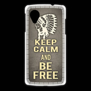Coque LG Nexus 5 Keep Calm and Be Free Gris