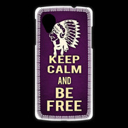 Coque LG Nexus 5 Keep Calm and Be Free Violet