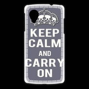 Coque LG Nexus 5 Keep Calm and Carry on Gris