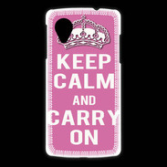 Coque LG Nexus 5 Keep Calm and Carry on Rose